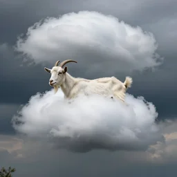 a storm cloud with a goat on it