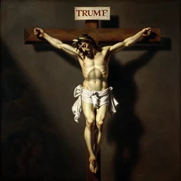 donald trump crucified in the style of christ crucified diego velazquez