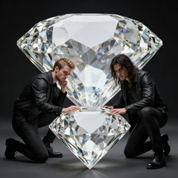 2 thieves trying to steal a big diamond