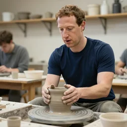 mark zuckerberg teaching pottery in the year 2 0 8 7 after computer went extinct
