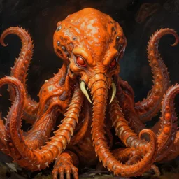 portrait of orange cthulhu by james gilleard