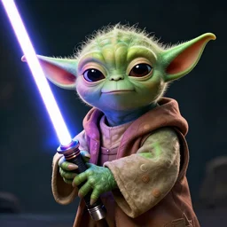 portrait of dictator - turned yoda with light saber, trending on artstation, award winning, vivid colours, detailed