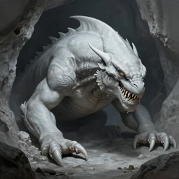 artwork by john howe of the ruthless cavern leviathan