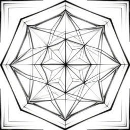 highly detailed beautiful black and white geometric pattern, hexagon, pentagon, triangle, sacred geometry, sharp lines, symmetry, sharp focus, high contrast, harmony, beauty, masterpiece