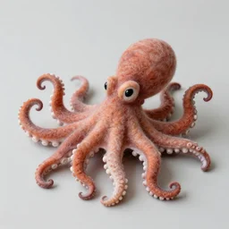 a needle felted octopus, needle felting art.