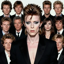 a fashion photo portrait of a young david bowie, full makup, smokey eye, medium shot. In the style of Helmut newton, robert maplethorpe, Stefano Brunesci, Lachlan Bailey, Herb Ritts, Ellen Von Unwerth, Haris Nukem, Sardax, Annie Leibovitz. detailed photo, hd, 4k, trending on artstation, 35mm, f1.8