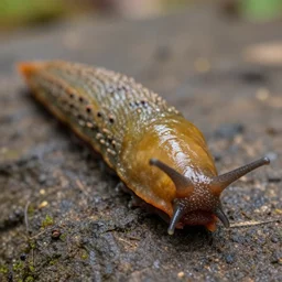 giant slug smiling, high res macro photography