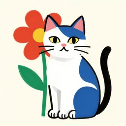 picasso flower cat in