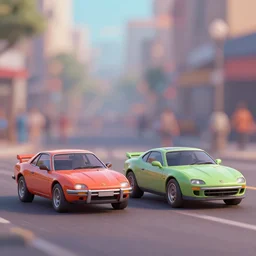 combine design from two different random vehicles. len blur background bokeh. art by ismail inceoglu, filip hodas, and pixar.