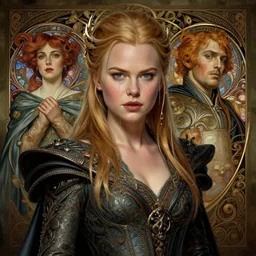 young nicole kidman, fame of thrones, fibonacci, sweat drops, intricate fashion clothing, insane, intricate, highly detailed, surrealistic, digital painting, artstation, concept art, smooth, sharp focus, illustration, unreal engine 5, 8 k, art by artgerm and greg rutkowski and alphonse mucha