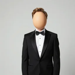Egg-headed man in tuxedo