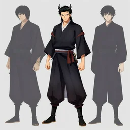 individual character design art, demonic vampire samurai character, by shigeto koyama and yusuke kozaki and joji morikawa, no more heroes concept art