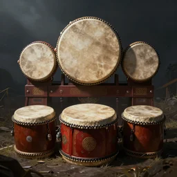shamanic drums, fantasy art, matte painting
