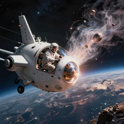 scientist aboard experimental craft punch through reality into a new universe with different laws of physics that mesh chaotically with their own