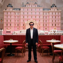 film by wes anderson, the grand budapest hotel, pulp fiction movie, highly detailed, photorealistic, full - body, samuel l jackson posing in cafe, perfect symmetrical eyes, 8 k resolution, digital art, hyper realistic