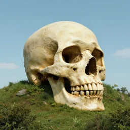 a hill in the shape of a giant skull