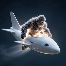its midnight and Bigfoot is engulfed in light while being abducted by a flying saucer with multi-colored lights, cinematic, hyper realism, high detail, bright lights, octane render, 8k
