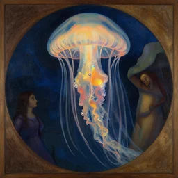 The oracle of the jellyfish, italian futurism, Dan Mumford, da vinci, Josan Gonzalez
