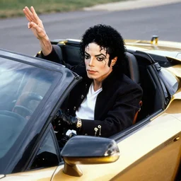 michael jackson in a lamborghini convertible
