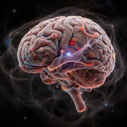 a boltzmann brain made of nebulous filaments of the cosmic web, life like, hyperdetailed, hubble ultra - deep field, 8 k resolution, jwst