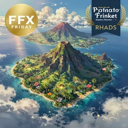 a painting a breathtaking aerial view of Hawaiian islands, surrounded by palm trees, clouds, flowers, volcano, azure ocean, sunlight glistening, glow, , a detailed matte painting by sylvain sarrailh, Stephan Martinière, by RHADS, Makoto Shinkai, bokeh, Artstation contest winner, fantasy art, concept art, #vfxfriday