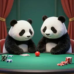 panda panda playing poker by greg rutkowski and thomas kinkade, trending on artstation, 3 d render octane