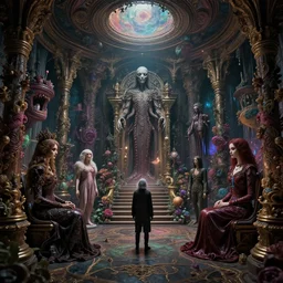 a psychedelic realm at the edge of all known time in the style of h. r. giger and greg rutkowski and amanda sage and junji ito and h. r. giger and junji ito, lush, sumptuous, exquisite, elegant, elaborate, rich, ray traced, global illumination, artstation, in frame