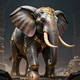 Robot elephant atompunk, 4k, artstation, cgsociety, award-winning, masterpiece, stunning, beautiful, glorious, powerful, fantasy art