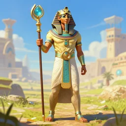 sekmet egyptian inspired, ultra detailed fantasy, dndbeyond, bright, colourful, realistic, dnd character portrait, full body, pathfinder, pinterest, art by ralph horsley, dnd, rpg, lotr game design fanart by concept art, behance hd, artstation, deviantart, hdr render in unreal engine 5