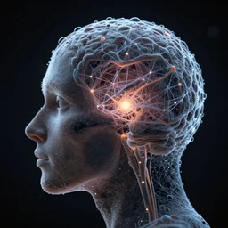 the cosmic web inside the wet matter in our heads hyperdetailed photorealism