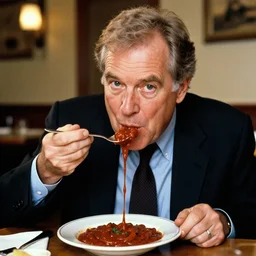 photo of john ratzenberger eating chili, 8 k, 8 5 mm f 5. 6