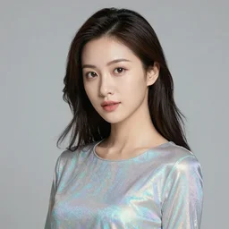 a portrait of an elegant iridescent lady