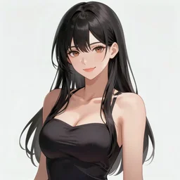 anime girl, hourglass slim figure, attractive features, seductive smile, highly detailed, details, digital painting, artstation, kyoani, concept art, sharp focus, illustration, norahigumax‬