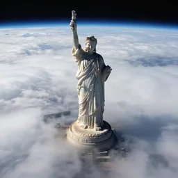 gigantic statue in cloud seen from space