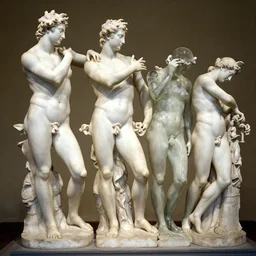 a series of human bodies made of marble and glass sculpted by canova