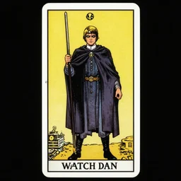 tarot card featuring character from the watchmen comic by alan moore