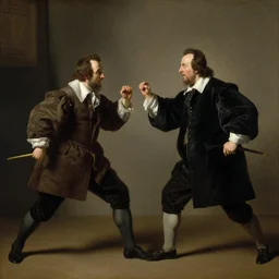 larry david fighting another larry david painting by rembrandt