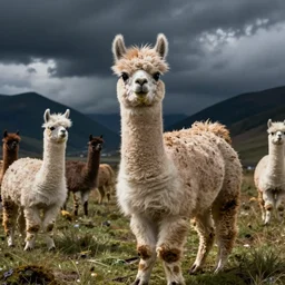 psychedelic trip of alpaca, digital art