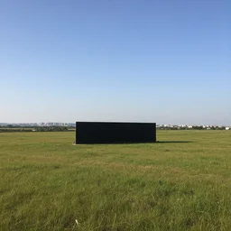 skybox of a field with cities far off in the distance, real photo taken by a 3 6 0 ° camera, panorama