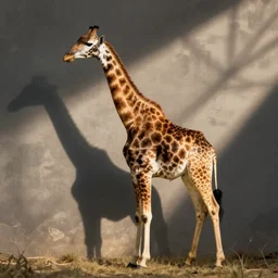 giraffe with very short neck and very long legs