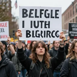 People protesting against Stable Diffusion