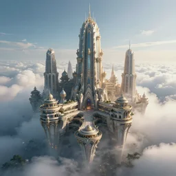 magical cloud city, beautiful, intricate, detailed, movie frame, 8 k