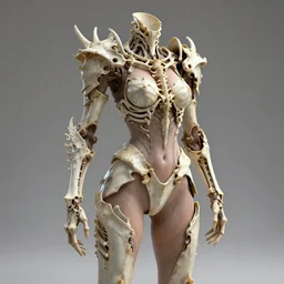 hyper realistic beautiful armor made of dragon bones. full body, complex, sexy, highly detailed. studio light, fantasy, concept art, no grain, unreal engine 5, artstation, no blur, octane render.
