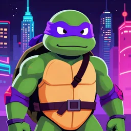 vaporwave, vector graphics, teenage mutant ninja turtles, synthwave, nyc, neon, portrait, closeups