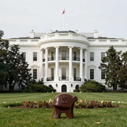 a photograph of a chocolate White House