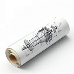 a brilliantly colored scroll of an exploded diagram of a detailed engineering schematic of a cyborg samurai in the pose vitruvian man in the style of jean giraud