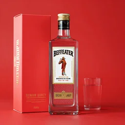 beefeater gin, social media post, bold, red colour, premium quality, playful, vibrant, packaging