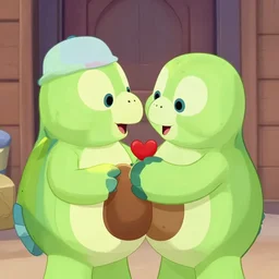 an avocado disney character in love
