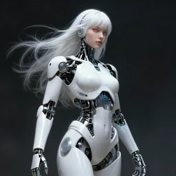 beutiful white girl cyborg, alfred kelsner, artstaition, epic composition