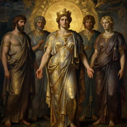 majestic gracious regal hecate portrait, ancient greece, mysterious atmospheric lighting, elysian fields, painted, intricate, iridescent, volumetric lighting, beautiful, rich deep colours masterpiece, golden hour, golden ratio, sharp focus, ultra detailed, by leesha hannigan, ross tran, thierry doizon, kai carpenter, ignacio fernandez rios